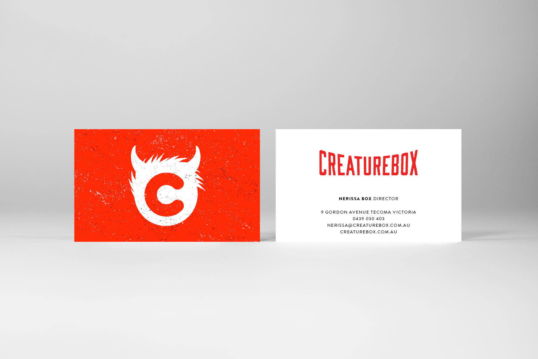 Creature Box branding business card