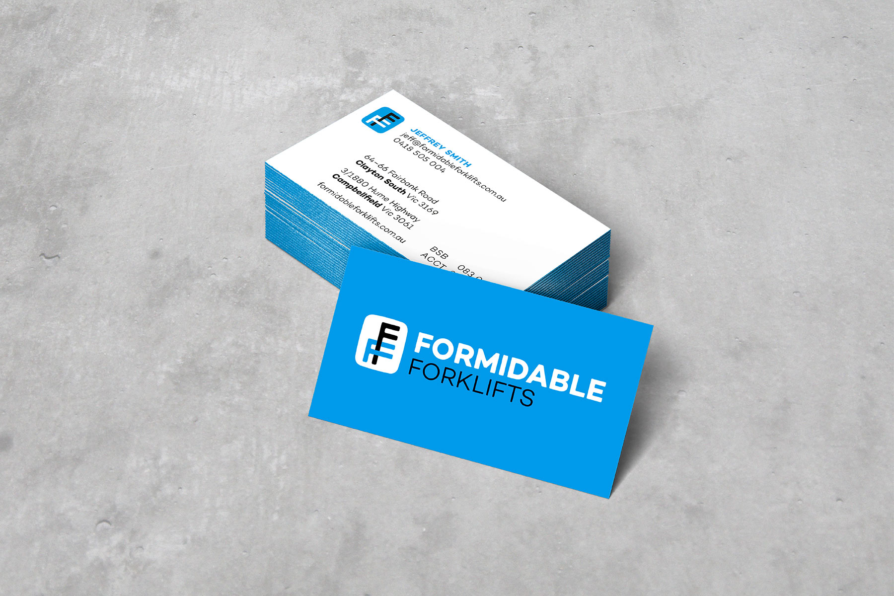 Formidable Forklifts business cards